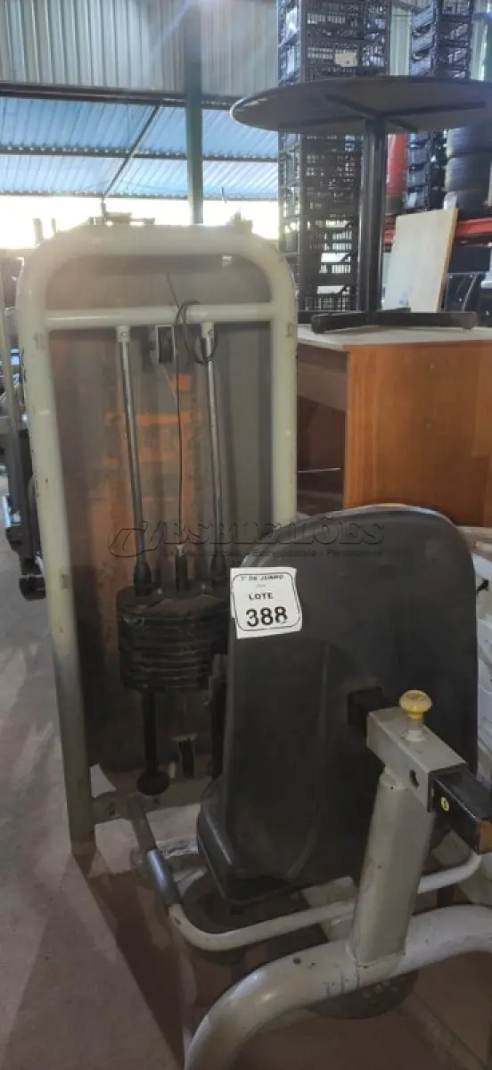 LOTE 388 - 01 MÁQUINA ADUTORA E ABDUTORA. (NO ESTADO) ATENÇÃO! FAZER A VISITAÇÃO ANTES DE ARREMATAR, NÃO SABEMOS SE FUNCIONA, LEILÃO NÃO TEM GARANTIA E NEM DEVOLUÇÃO, SUJEITO A POSSÍVEIS AVARIAS VISÍVEIS/OCULTAS E/OU AUSÊNCIA DE COMPONENTES.