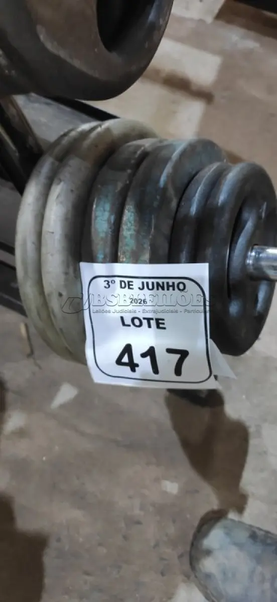 LOTE 417 - 04 ANILHAS DE 5KG E 02 ANILHAS DE 2KG. (NO ESTADO) ATENÇÃO! FAZER A VISITAÇÃO ANTES DE ARREMATAR, NÃO SABEMOS SE FUNCIONA, LEILÃO NÃO TEM GARANTIA E NEM DEVOLUÇÃO, SUJEITO A POSSÍVEIS AVARIAS VISÍVEIS/OCULTAS E/OU AUSÊNCIA DE COMPONENTES.