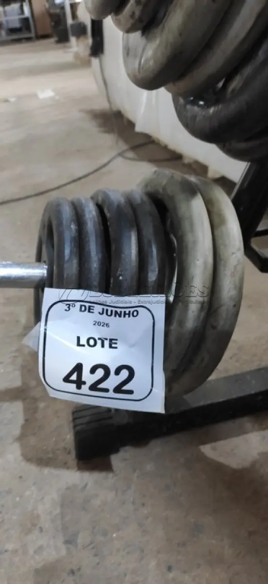LOTE 422 - 02 ANILHAS DE 5KG, 02 ANILHAS DE 3KG E 02 ANILHAS DE 2KG. (NO ESTADO) ATENÇÃO! FAZER A VISITAÇÃO ANTES DE ARREMATAR, NÃO SABEMOS SE FUNCIONA, LEILÃO NÃO TEM GARANTIA E NEM DEVOLUÇÃO, SUJEITO A POSSÍVEIS AVARIAS VISÍVEIS/OCULTAS E/OU AUSÊNCIA DE COMPONENTES.