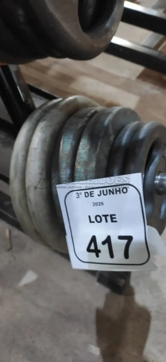 LOTE 417 - 04 ANILHAS DE 5KG E 02 ANILHAS DE 2KG. (NO ESTADO) ATENÇÃO! FAZER A VISITAÇÃO ANTES DE ARREMATAR, NÃO SABEMOS SE FUNCIONA, LEILÃO NÃO TEM GARANTIA E NEM DEVOLUÇÃO, SUJEITO A POSSÍVEIS AVARIAS VISÍVEIS/OCULTAS E/OU AUSÊNCIA DE COMPONENTES.