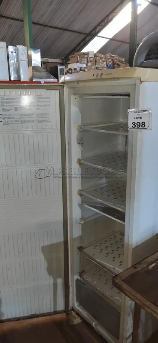 LOTE 398 - 01 FREEZER MODELO FE 26 220V 203L MARCA ELECTROLUX. (NO ESTADO) ATENÇÃO! FAZER A VISITAÇÃO ANTES DE ARREMATAR, NÃO SABEMOS SE FUNCIONA, LEILÃO NÃO TEM GARANTIA E NEM DEVOLUÇÃO, SUJEITO A POSSÍVEIS AVARIAS VISÍVEIS/OCULTAS E/OU AUSÊNCIA DE COMPONENTES.