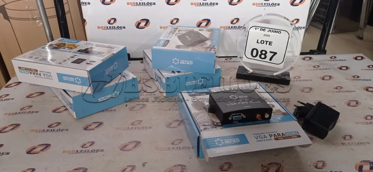 LOTE 087 - 05 ADAPTADORES CONVERSOR VGA PARA HDMI MARCA LOTUS. (NO ESTADO) ATENÇÃO! FAZER A VISITAÇÃO ANTES DE ARREMATAR, NÃO SABEMOS SE FUNCIONA, LEILÃO NÃO TEM GARANTIA E NEM DEVOLUÇÃO, SUJEITO A POSSÍVEIS AVARIAS VISÍVEIS/OCULTAS E/OU AUSÊNCIA DE COMPONENTES.