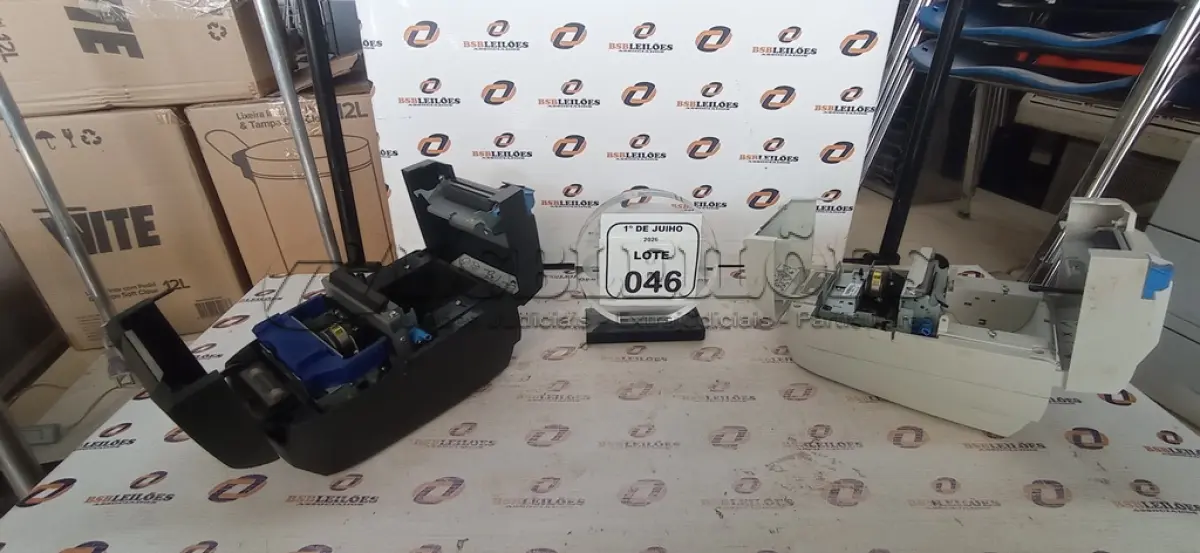 LOTE 046 - 02 IMPRESSORAS DE CUPOM MARCA DIEBOLD SEM FONTE. (NO ESTADO) ATENÇÃO! FAZER A VISITAÇÃO ANTES DE ARREMATAR, NÃO SABEMOS SE FUNCIONA, LEILÃO NÃO TEM GARANTIA E NEM DEVOLUÇÃO, SUJEITO A POSSÍVEIS AVARIAS VISÍVEIS/OCULTAS E/OU AUSÊNCIA DE COMPONENTES.