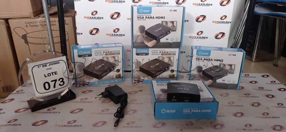 LOTE 073 - 05 ADAPTADORES CONVERSOR VGA PARA HDMI MARCA LOTUS. (NO ESTADO) ATENÇÃO! FAZER A VISITAÇÃO ANTES DE ARREMATAR, NÃO SABEMOS SE FUNCIONA, LEILÃO NÃO TEM GARANTIA E NEM DEVOLUÇÃO, SUJEITO A POSSÍVEIS AVARIAS VISÍVEIS/OCULTAS E/OU AUSÊNCIA DE COMPONENTES.