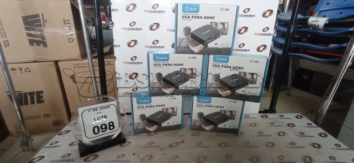 LOTE 098 - 05 ADAPTADORES CONVERSOR VGA PARA HDMI MARCA LOTUS. (NO ESTADO) ATENÇÃO! FAZER A VISITAÇÃO ANTES DE ARREMATAR, NÃO SABEMOS SE FUNCIONA, LEILÃO NÃO TEM GARANTIA E NEM DEVOLUÇÃO, SUJEITO A POSSÍVEIS AVARIAS VISÍVEIS/OCULTAS E/OU AUSÊNCIA DE COMPONENTES.