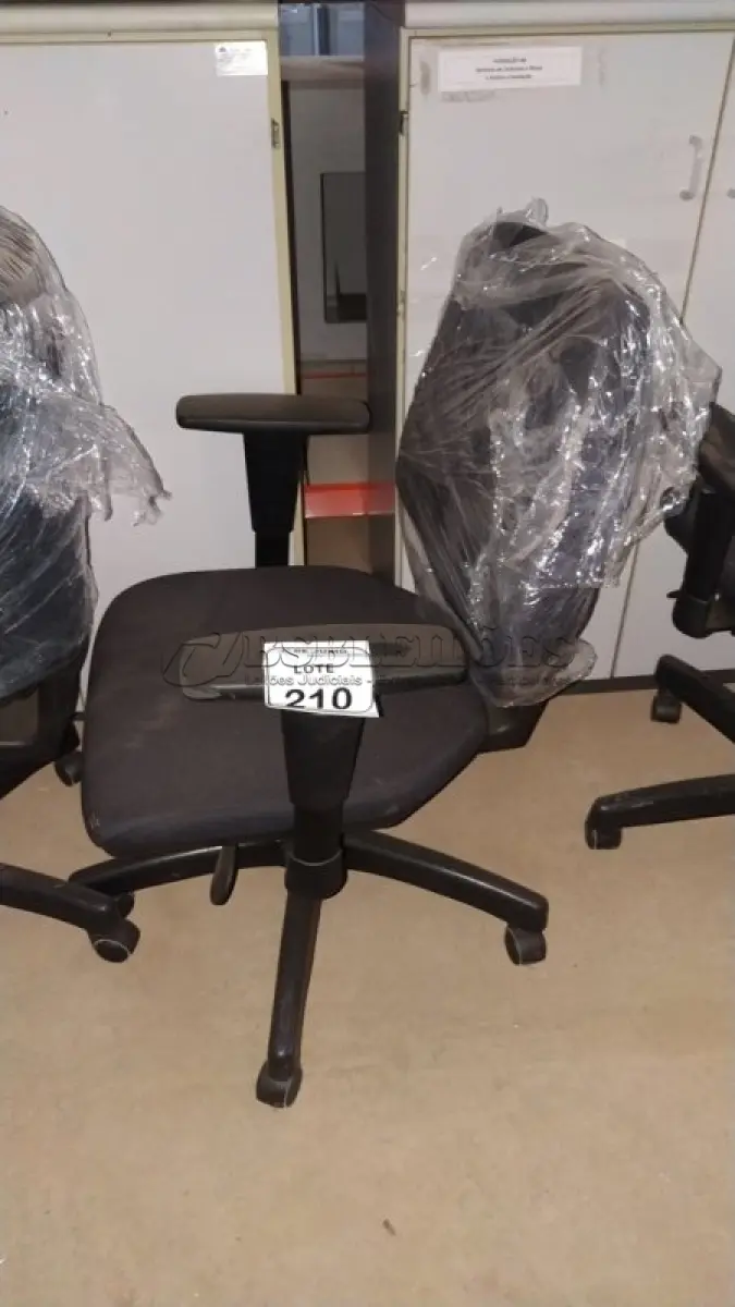 LOTE 210 - 01 CADEIRA DE ESCRITÓRIO GIRATÓRIA. (NO ESTADO) ATENÇÃO! FAZER A VISITAÇÃO ANTES DE ARREMATAR, NÃO SABEMOS SE FUNCIONA, LEILÃO NÃO TEM GARANTIA E NEM DEVOLUÇÃO, SUJEITO A POSSÍVEIS AVARIAS VISÍVEIS/OCULTAS E/OU AUSÊNCIA DE COMPONENTES.