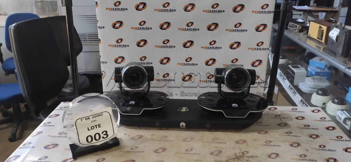 LOTE 003 - 01 SISTEMA DE VIDEOCONFERÊNCIA MARCA HUAWEI. (NO ESTADO) ATENÇÃO! FAZER A VISITAÇÃO ANTES DE ARREMATAR, NÃO SABEMOS SE FUNCIONA, LEILÃO NÃO TEM GARANTIA E NEM DEVOLUÇÃO, SUJEITO A POSSÍVEIS AVARIAS VISÍVEIS/OCULTAS E/OU AUSÊNCIA DE COMPONENTES.
