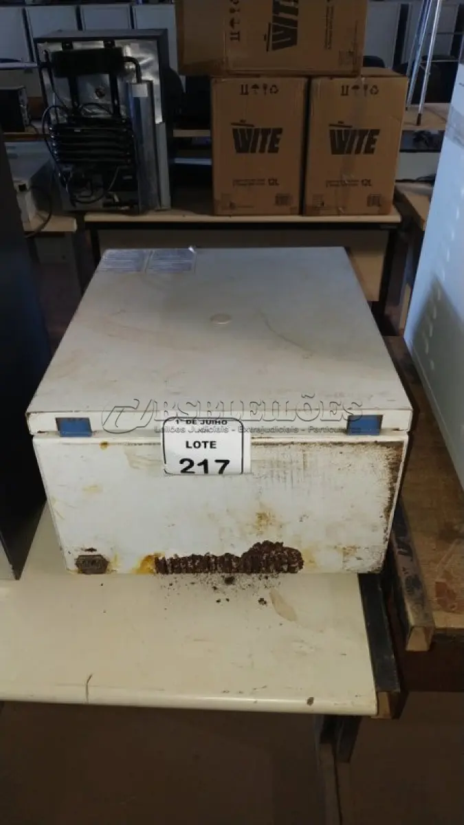 LOTE 217 - 01 CENTRIFUGA DE LABORATÓRIO MARCA INBRAS. (NO ESTADO) ATENÇÃO! FAZER A VISITAÇÃO ANTES DE ARREMATAR, NÃO SABEMOS SE FUNCIONA, LEILÃO NÃO TEM GARANTIA E NEM DEVOLUÇÃO, SUJEITO A POSSÍVEIS AVARIAS VISÍVEIS/OCULTAS E/OU AUSÊNCIA DE COMPONENTES.