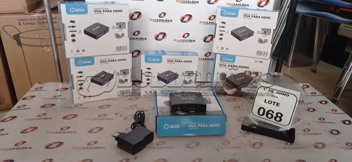 LOTE 068 - 06 ADAPTADORES CONVERSOR VGA PARA HDMI MARCA LOTUS. (NO ESTADO) ATENÇÃO! FAZER A VISITAÇÃO ANTES DE ARREMATAR, NÃO SABEMOS SE FUNCIONA, LEILÃO NÃO TEM GARANTIA E NEM DEVOLUÇÃO, SUJEITO A POSSÍVEIS AVARIAS VISÍVEIS/OCULTAS E/OU AUSÊNCIA DE COMPONENTES.