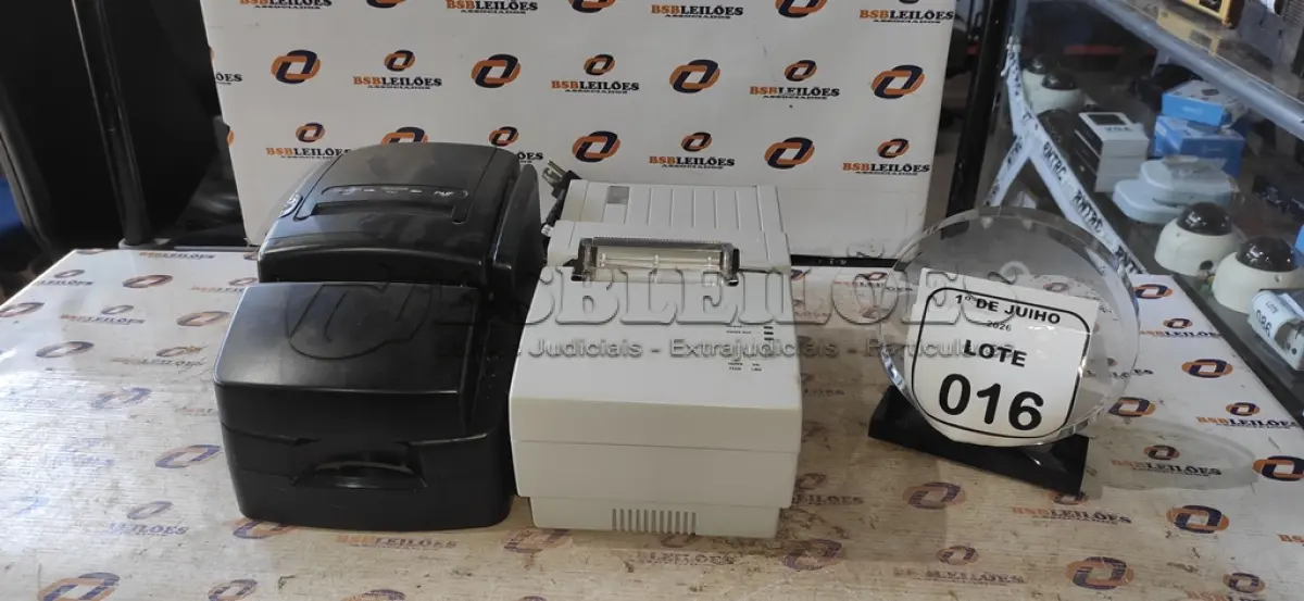 LOTE 016 - 02 IMPRESSORAS DE CUPOM. (NO ESTADO) ATENÇÃO! FAZER A VISITAÇÃO ANTES DE ARREMATAR, NÃO SABEMOS SE FUNCIONA, LEILÃO NÃO TEM GARANTIA E NEM DEVOLUÇÃO, SUJEITO A POSSÍVEIS AVARIAS VISÍVEIS/OCULTAS E/OU AUSÊNCIA DE COMPONENTES.