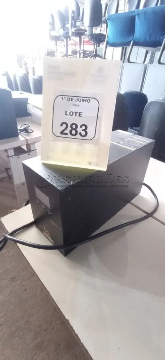 LOTE 283 - 01 NOBREAK MARCA LACERDA. (NO ESTADO) ATENÇÃO! FAZER A VISITAÇÃO ANTES DE ARREMATAR, NÃO SABEMOS SE FUNCIONA, LEILÃO NÃO TEM GARANTIA E NEM DEVOLUÇÃO, SUJEITO A POSSÍVEIS AVARIAS VISÍVEIS/OCULTAS E/OU AUSÊNCIA DE COMPONENTES.