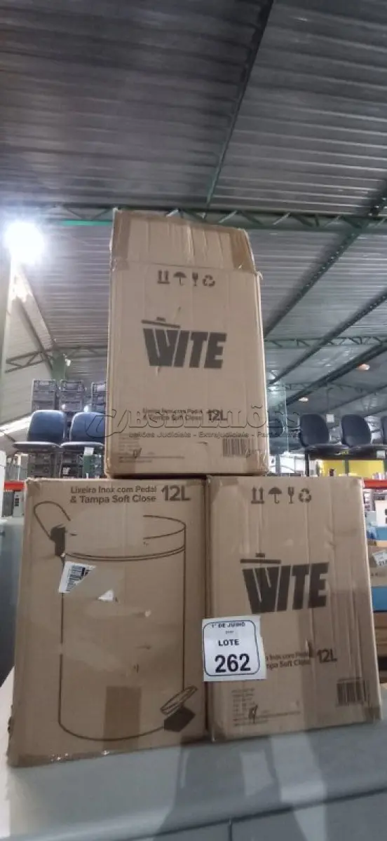LOTE 262 - 03 LIXEIRAS EM INOX COM PEDAL SEM TAMPA. (NO ESTADO) ATENÇÃO! FAZER A VISITAÇÃO ANTES DE ARREMATAR, NÃO SABEMOS SE FUNCIONA, LEILÃO NÃO TEM GARANTIA E NEM DEVOLUÇÃO, SUJEITO A POSSÍVEIS AVARIAS VISÍVEIS/OCULTAS E/OU AUSÊNCIA DE COMPONENTES.