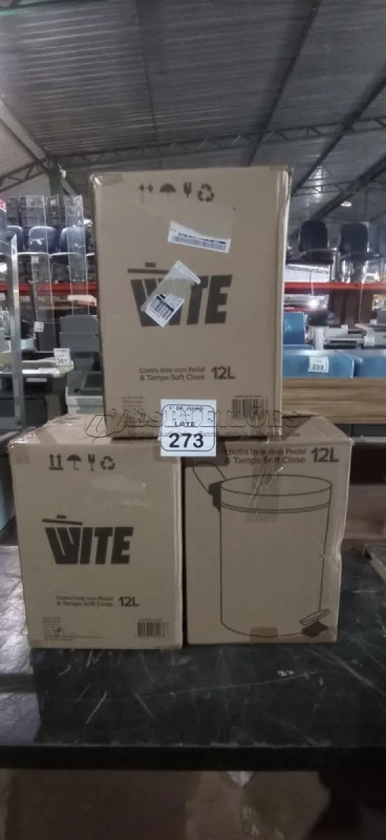 LOTE 273 - 03 LIXEIRAS EM INOX COM PEDAL SEM TAMPA. (NO ESTADO) ATENÇÃO! FAZER A VISITAÇÃO ANTES DE ARREMATAR, NÃO SABEMOS SE FUNCIONA, LEILÃO NÃO TEM GARANTIA E NEM DEVOLUÇÃO, SUJEITO A POSSÍVEIS AVARIAS VISÍVEIS/OCULTAS E/OU AUSÊNCIA DE COMPONENTES.