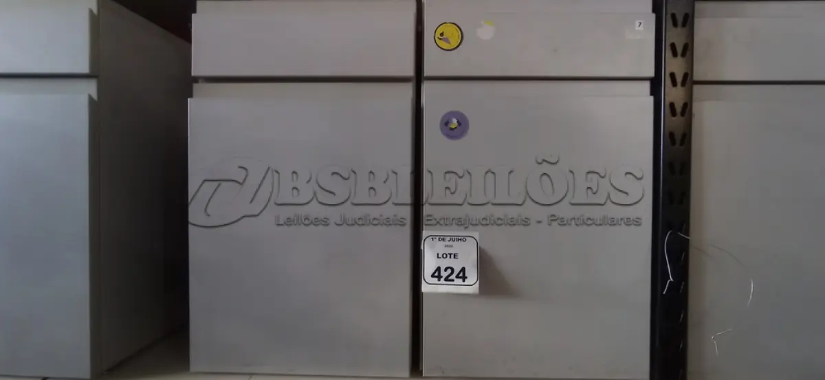 LOTE 424 - 02 ARMÁRIOS PARA CPU COM 01 PORTA E 01 GAVETA. (NO ESTADO) ATENÇÃO! FAZER A VISITAÇÃO ANTES DE ARREMATAR, NÃO SABEMOS SE FUNCIONA, LEILÃO NÃO TEM GARANTIA E NEM DEVOLUÇÃO, SUJEITO A POSSÍVEIS AVARIAS VISÍVEIS/OCULTAS E/OU AUSÊNCIA DE COMPONENTES.