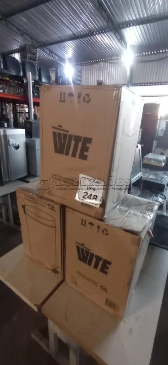 LOTE 248 - 03 LIXEIRAS EM INOX COM PEDAL SEM TAMPA. (NO ESTADO) ATENÇÃO! FAZER A VISITAÇÃO ANTES DE ARREMATAR, NÃO SABEMOS SE FUNCIONA, LEILÃO NÃO TEM GARANTIA E NEM DEVOLUÇÃO, SUJEITO A POSSÍVEIS AVARIAS VISÍVEIS/OCULTAS E/OU AUSÊNCIA DE COMPONENTES.