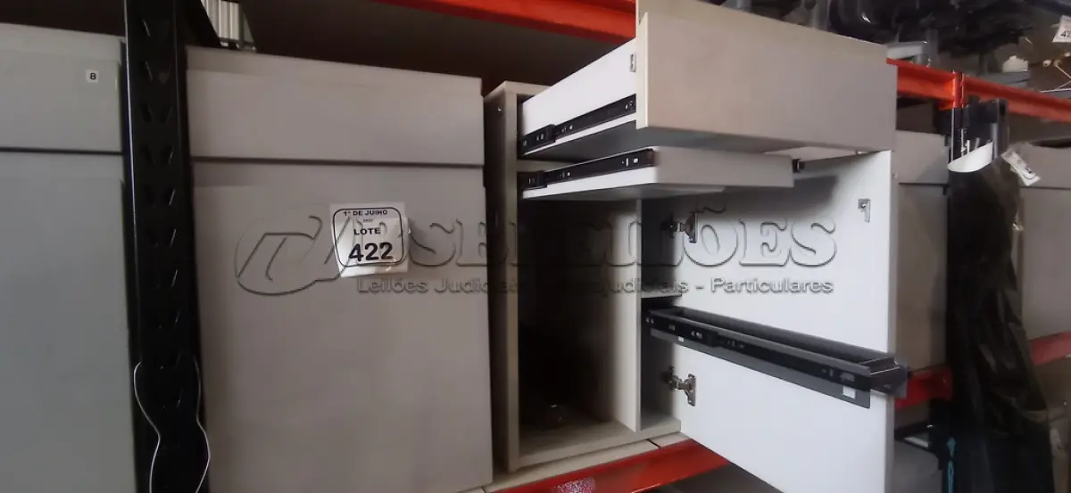 LOTE 422 - 02 ARMÁRIOS PARA CPU COM 01 PORTA E 01 GAVETA. (NO ESTADO) ATENÇÃO! FAZER A VISITAÇÃO ANTES DE ARREMATAR, NÃO SABEMOS SE FUNCIONA, LEILÃO NÃO TEM GARANTIA E NEM DEVOLUÇÃO, SUJEITO A POSSÍVEIS AVARIAS VISÍVEIS/OCULTAS E/OU AUSÊNCIA DE COMPONENTES.