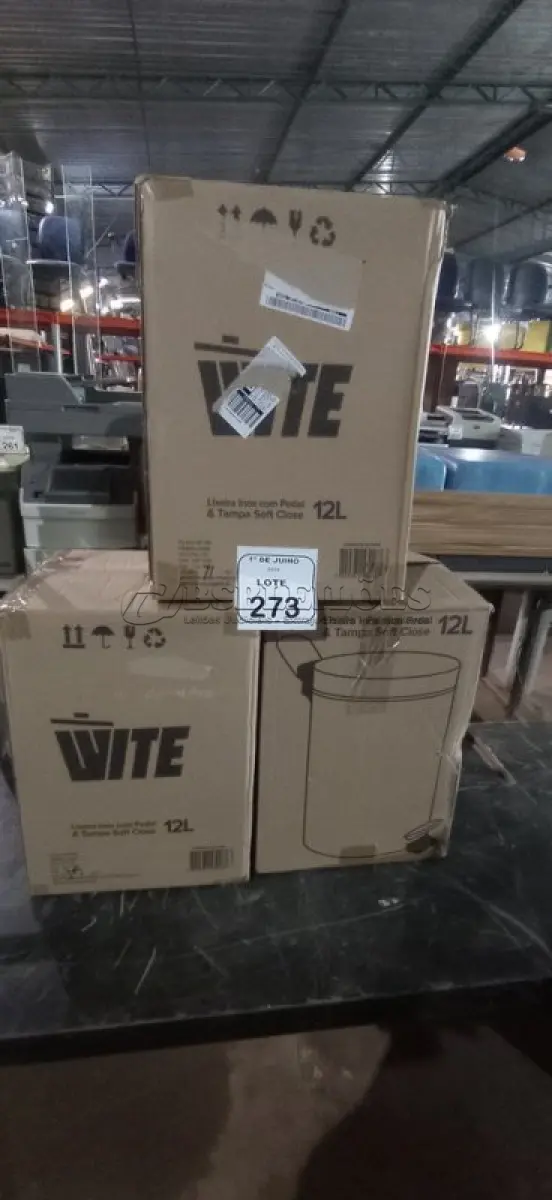 LOTE 273 - 03 LIXEIRAS EM INOX COM PEDAL SEM TAMPA. (NO ESTADO) ATENÇÃO! FAZER A VISITAÇÃO ANTES DE ARREMATAR, NÃO SABEMOS SE FUNCIONA, LEILÃO NÃO TEM GARANTIA E NEM DEVOLUÇÃO, SUJEITO A POSSÍVEIS AVARIAS VISÍVEIS/OCULTAS E/OU AUSÊNCIA DE COMPONENTES.
