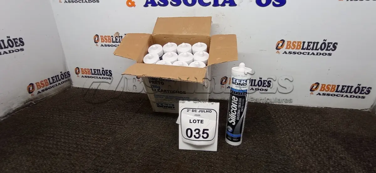 LOTE 035 - 12 BISNAGAS DE ADESIVO SILICONE PRETO 280G CADA MARCA TEK BOND. (NO ESTADO) ATENÇÃO! FAZER A VISITAÇÃO ANTES DE ARREMATAR, NÃO SABEMOS SE FUNCIONA, LEILÃO NÃO TEM GARANTIA E NEM DEVOLUÇÃO, SUJEITO A POSSÍVEIS AVARIAS VISÍVEIS/OCULTAS E/OU AUSÊNCIA DE COMPONENTES.