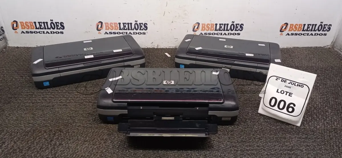 LOTE 006 - 03 IMPRESSORAS PORTÁTEIS DE MESA MODELO H470 MARCA HP. (NO ESTADO) ATENÇÃO! FAZER A VISITAÇÃO ANTES DE ARREMATAR, NÃO SABEMOS SE FUNCIONA, LEILÃO NÃO TEM GARANTIA E NEM DEVOLUÇÃO, SUJEITO A POSSÍVEIS AVARIAS VISÍVEIS/OCULTAS E/OU AUSÊNCIA DE COMPONENTES.