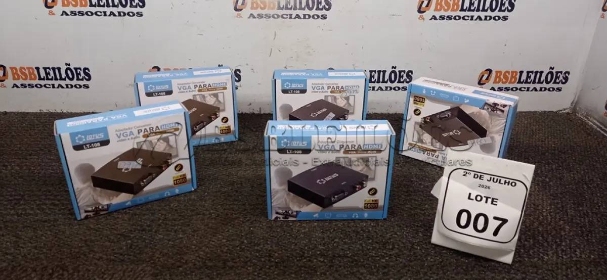 LOTE 007 - 05 ADAPTADORES CONVERSOR VGA PARA HDMI MARCA LOTUS. (NO ESTADO) ATENÇÃO! FAZER A VISITAÇÃO ANTES DE ARREMATAR, NÃO SABEMOS SE FUNCIONA, LEILÃO NÃO TEM GARANTIA E NEM DEVOLUÇÃO, SUJEITO A POSSÍVEIS AVARIAS VISÍVEIS/OCULTAS E/OU AUSÊNCIA DE COMPONENTES.