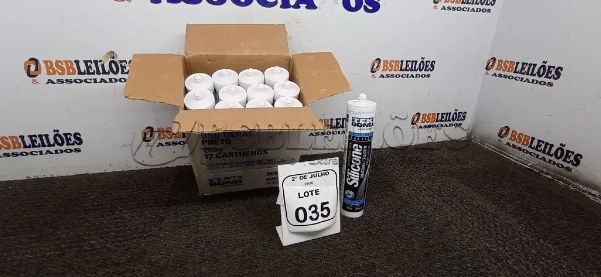 LOTE 035 - 12 BISNAGAS DE ADESIVO SILICONE PRETO 280G CADA MARCA TEK BOND. (NO ESTADO) ATENÇÃO! FAZER A VISITAÇÃO ANTES DE ARREMATAR, NÃO SABEMOS SE FUNCIONA, LEILÃO NÃO TEM GARANTIA E NEM DEVOLUÇÃO, SUJEITO A POSSÍVEIS AVARIAS VISÍVEIS/OCULTAS E/OU AUSÊNCIA DE COMPONENTES.