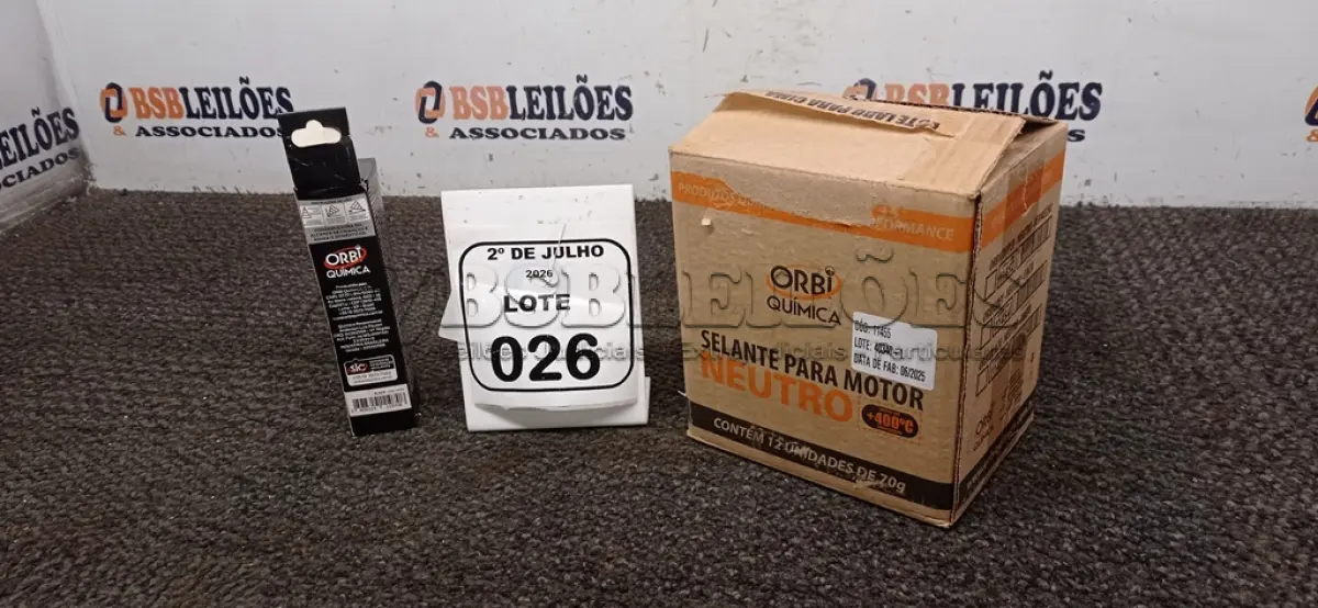 LOTE 026 - 12 BISNAGAS DE ADESIVO DE SILICONE NEUTRO PARA MOTOR DE 70G MARCA ORBI QUÍMICA. (NO ESTADO) ATENÇÃO! FAZER A VISITAÇÃO ANTES DE ARREMATAR, NÃO SABEMOS SE FUNCIONA, LEILÃO NÃO TEM GARANTIA E NEM DEVOLUÇÃO, SUJEITO A POSSÍVEIS AVARIAS VISÍVEIS/OCULTAS E/OU AUSÊNCIA DE COMPONENTES.