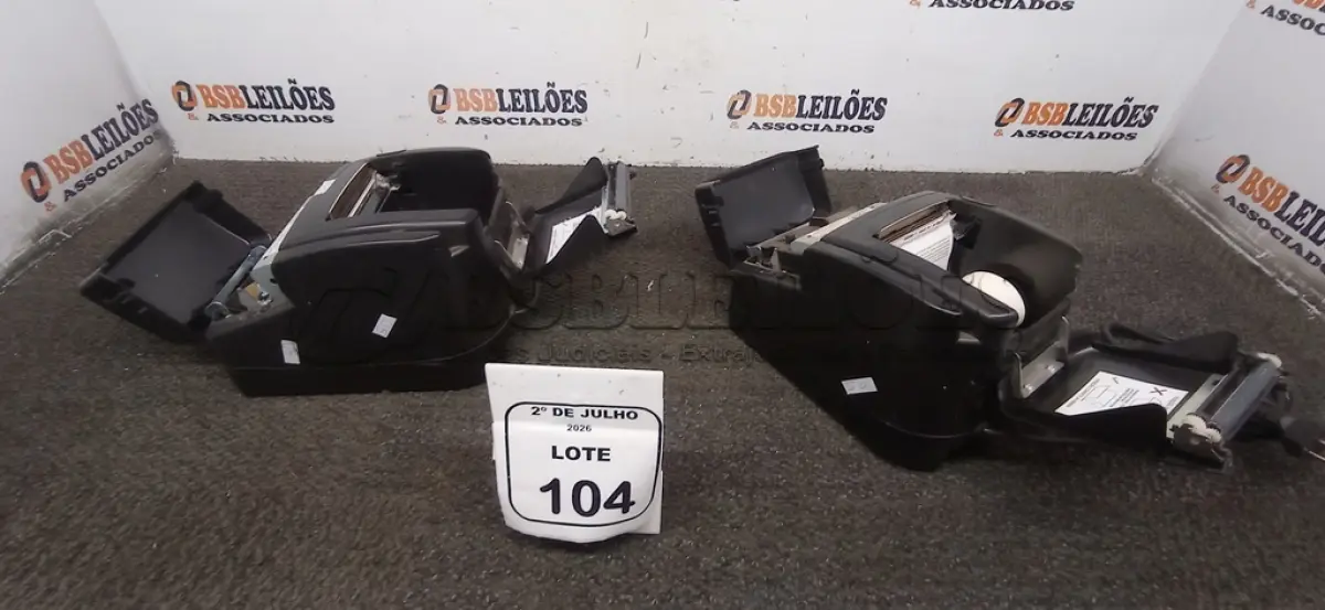 LOTE 104 - 02 IMPRESSORAS TÉRMICAS. (NO ESTADO) ATENÇÃO! FAZER A VISITAÇÃO ANTES DE ARREMATAR, NÃO SABEMOS SE FUNCIONA, LEILÃO NÃO TEM GARANTIA E NEM DEVOLUÇÃO, SUJEITO A POSSÍVEIS AVARIAS VISÍVEIS/OCULTAS E/OU AUSÊNCIA DE COMPONENTES.