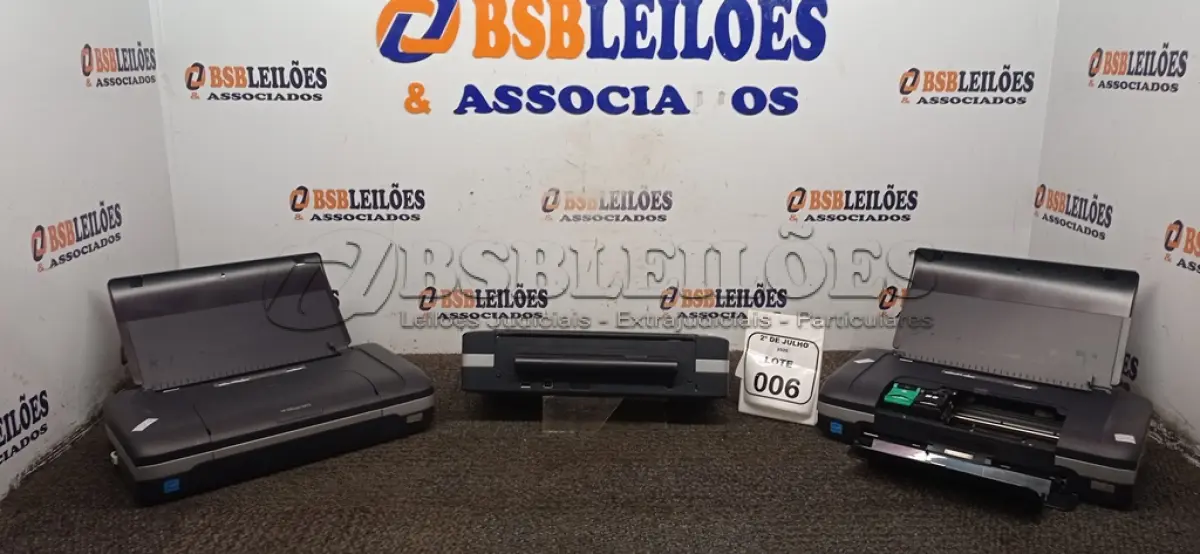 LOTE 006 - 03 IMPRESSORAS PORTÁTEIS DE MESA MODELO H470 MARCA HP. (NO ESTADO) ATENÇÃO! FAZER A VISITAÇÃO ANTES DE ARREMATAR, NÃO SABEMOS SE FUNCIONA, LEILÃO NÃO TEM GARANTIA E NEM DEVOLUÇÃO, SUJEITO A POSSÍVEIS AVARIAS VISÍVEIS/OCULTAS E/OU AUSÊNCIA DE COMPONENTES.