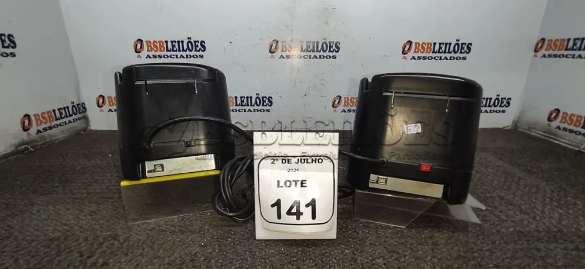 LOTE 141 - 02 IMPRESSORAS TÉRMICAS. (NO ESTADO) ATENÇÃO! FAZER A VISITAÇÃO ANTES DE ARREMATAR, NÃO SABEMOS SE FUNCIONA, LEILÃO NÃO TEM GARANTIA E NEM DEVOLUÇÃO, SUJEITO A POSSÍVEIS AVARIAS VISÍVEIS/OCULTAS E/OU AUSÊNCIA DE COMPONENTES.