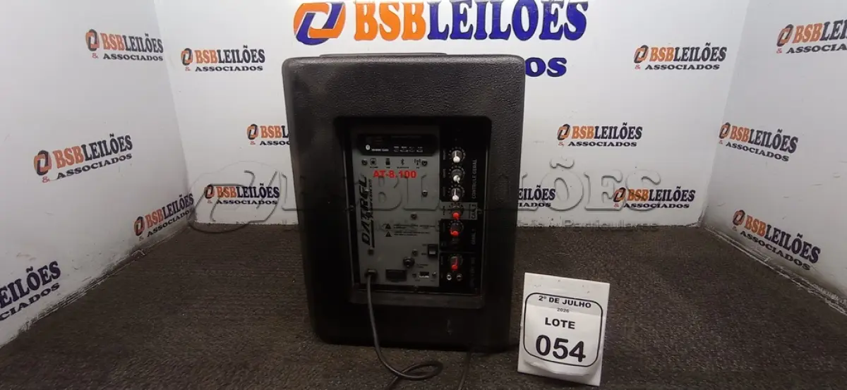 LOTE 054 - 01 CAIXA DE SOM MODELO AT-8.100 MARCA DATREL. (NO ESTADO) ATENÇÃO! FAZER A VISITAÇÃO ANTES DE ARREMATAR, NÃO SABEMOS SE FUNCIONA, LEILÃO NÃO TEM GARANTIA E NEM DEVOLUÇÃO, SUJEITO A POSSÍVEIS AVARIAS VISÍVEIS/OCULTAS E/OU AUSÊNCIA DE COMPONENTES.