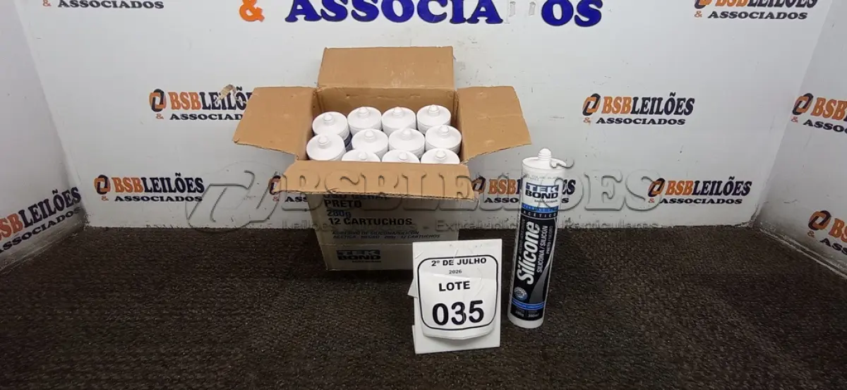 LOTE 035 - 12 BISNAGAS DE ADESIVO SILICONE PRETO 280G CADA MARCA TEK BOND. (NO ESTADO) ATENÇÃO! FAZER A VISITAÇÃO ANTES DE ARREMATAR, NÃO SABEMOS SE FUNCIONA, LEILÃO NÃO TEM GARANTIA E NEM DEVOLUÇÃO, SUJEITO A POSSÍVEIS AVARIAS VISÍVEIS/OCULTAS E/OU AUSÊNCIA DE COMPONENTES.