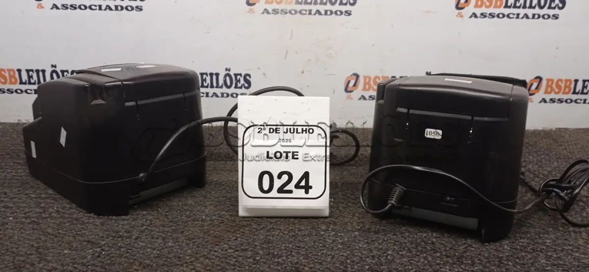 LOTE 024 - 02 IMPRESSORAS TÉRMICAS. (NO ESTADO) ATENÇÃO! FAZER A VISITAÇÃO ANTES DE ARREMATAR, NÃO SABEMOS SE FUNCIONA, LEILÃO NÃO TEM GARANTIA E NEM DEVOLUÇÃO, SUJEITO A POSSÍVEIS AVARIAS VISÍVEIS/OCULTAS E/OU AUSÊNCIA DE COMPONENTES.