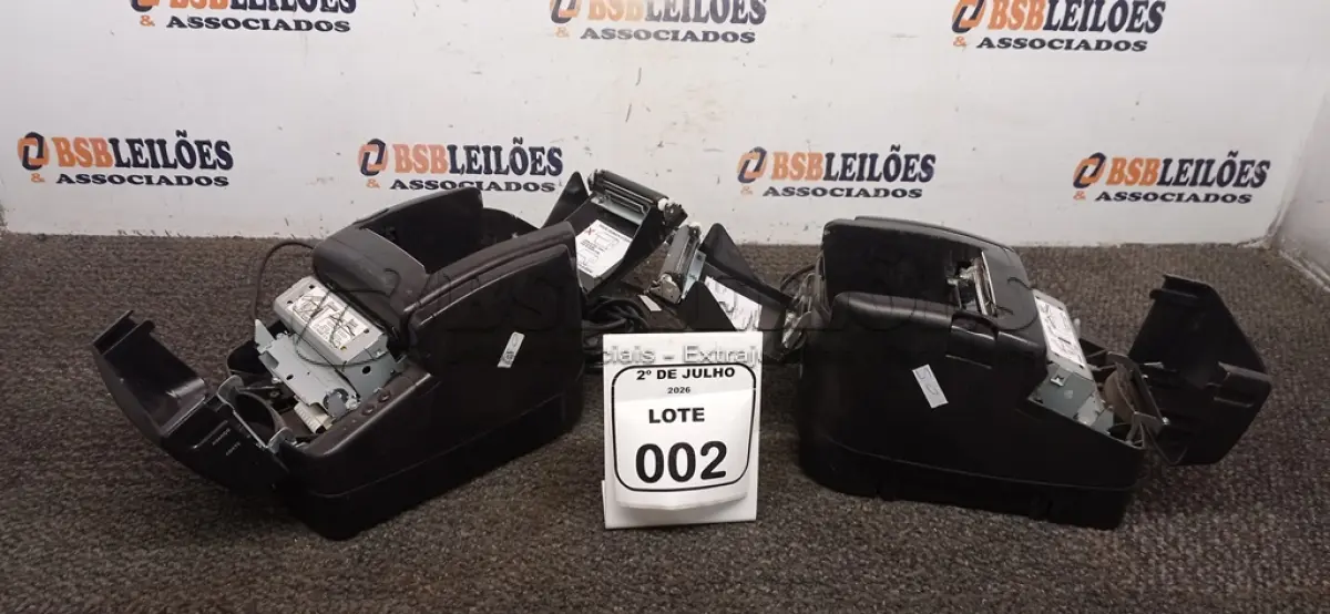 LOTE 002 - 02 IMPRESSORAS TÉRMICAS. (NO ESTADO) ATENÇÃO! FAZER A VISITAÇÃO ANTES DE ARREMATAR, NÃO SABEMOS SE FUNCIONA, LEILÃO NÃO TEM GARANTIA E NEM DEVOLUÇÃO, SUJEITO A POSSÍVEIS AVARIAS VISÍVEIS/OCULTAS E/OU AUSÊNCIA DE COMPONENTES.