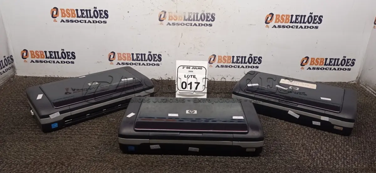 LOTE 017 - 03 IMPRESSORAS PORTÁTEIS DE MESA MODELO H470 MARCA HP. (NO ESTADO) ATENÇÃO! FAZER A VISITAÇÃO ANTES DE ARREMATAR, NÃO SABEMOS SE FUNCIONA, LEILÃO NÃO TEM GARANTIA E NEM DEVOLUÇÃO, SUJEITO A POSSÍVEIS AVARIAS VISÍVEIS/OCULTAS E/OU AUSÊNCIA DE COMPONENTES.