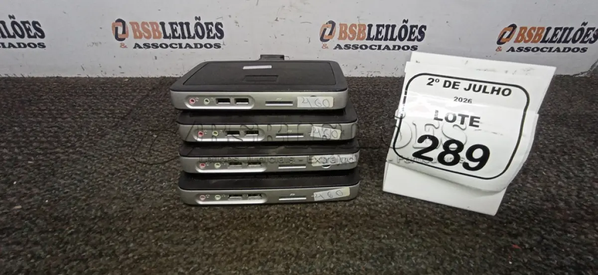 LOTE 289 - 04 MINIS COMPUTADORES TERMINAIS MARCA WYSE SEM FONTE. (NO ESTADO) ATENÇÃO! FAZER A VISITAÇÃO ANTES DE ARREMATAR, NÃO SABEMOS SE FUNCIONA, LEILÃO NÃO TEM GARANTIA E NEM DEVOLUÇÃO, SUJEITO A POSSÍVEIS AVARIAS VISÍVEIS/OCULTAS E/OU AUSÊNCIA DE COMPONENTES.