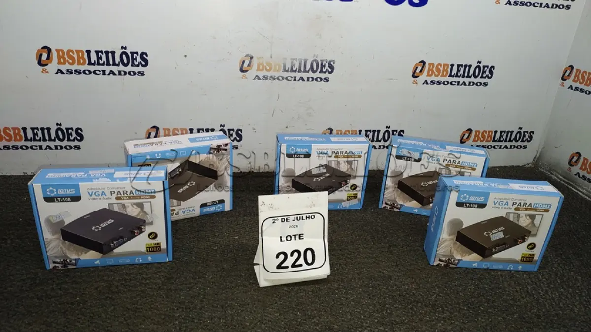 LOTE 220 - 05 ADAPTADORES CONVERSOR VGA PARA HDMI MARCA LOTUS. (NO ESTADO) ATENÇÃO! FAZER A VISITAÇÃO ANTES DE ARREMATAR, NÃO SABEMOS SE FUNCIONA, LEILÃO NÃO TEM GARANTIA E NEM DEVOLUÇÃO, SUJEITO A POSSÍVEIS AVARIAS VISÍVEIS/OCULTAS E/OU AUSÊNCIA DE COMPONENTES.