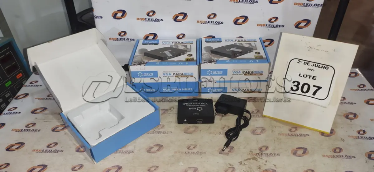 LOTE 307 - 05 ADAPTADORES CONVERSOR VGA PARA HDMI MARCA LOTUS. (NO ESTADO) ATENÇÃO! FAZER A VISITAÇÃO ANTES DE ARREMATAR, NÃO SABEMOS SE FUNCIONA, LEILÃO NÃO TEM GARANTIA E NEM DEVOLUÇÃO, SUJEITO A POSSÍVEIS AVARIAS VISÍVEIS/OCULTAS E/OU AUSÊNCIA DE COMPONENTES.