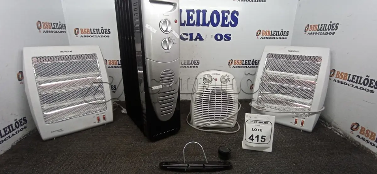 LOTE 415 - 04 AQUECEDORES DE MODELOS DIVERSOS MARCA MONDIAL. (NO ESTADO) ATENÇÃO! FAZER A VISITAÇÃO ANTES DE ARREMATAR, NÃO SABEMOS SE FUNCIONA, LEILÃO NÃO TEM GARANTIA E NEM DEVOLUÇÃO, SUJEITO A POSSÍVEIS AVARIAS VISÍVEIS/OCULTAS E/OU AUSÊNCIA DE COMPONENTES.