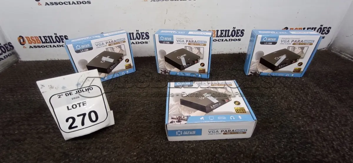 LOTE 270 - 04 ADAPTADORES CONVERSOR VGA PARA HDMI MARCA LOTUS. (NO ESTADO) ATENÇÃO! FAZER A VISITAÇÃO ANTES DE ARREMATAR, NÃO SABEMOS SE FUNCIONA, LEILÃO NÃO TEM GARANTIA E NEM DEVOLUÇÃO, SUJEITO A POSSÍVEIS AVARIAS VISÍVEIS/OCULTAS E/OU AUSÊNCIA DE COMPONENTES.