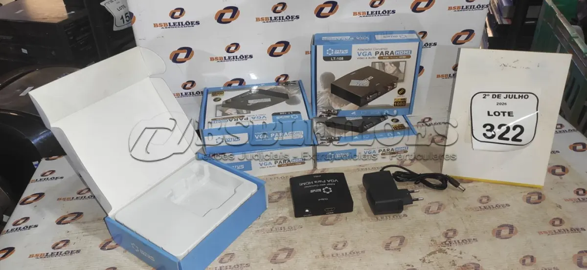 LOTE 322 - 05 ADAPTADORES CONVERSOR VGA PARA HDMI MARCA LOTUS. (NO ESTADO) ATENÇÃO! FAZER A VISITAÇÃO ANTES DE ARREMATAR, NÃO SABEMOS SE FUNCIONA, LEILÃO NÃO TEM GARANTIA E NEM DEVOLUÇÃO, SUJEITO A POSSÍVEIS AVARIAS VISÍVEIS/OCULTAS E/OU AUSÊNCIA DE COMPONENTES.