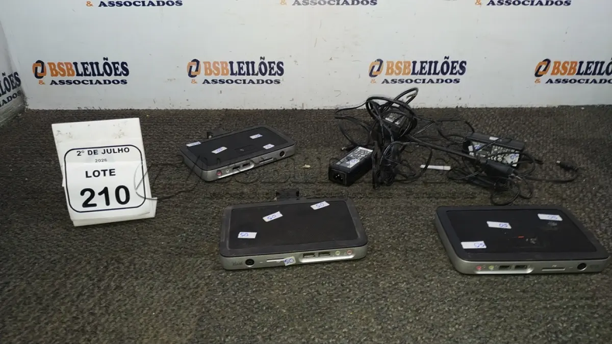 LOTE 210 - 03 MINICOMPUTADORES TERMINAIS MARCA WYSE. (NO ESTADO) ATENÇÃO! FAZER A VISITAÇÃO ANTES DE ARREMATAR, NÃO SABEMOS SE FUNCIONA, LEILÃO NÃO TEM GARANTIA E NEM DEVOLUÇÃO, SUJEITO A POSSÍVEIS AVARIAS VISÍVEIS/OCULTAS E/OU AUSÊNCIA DE COMPONENTES.