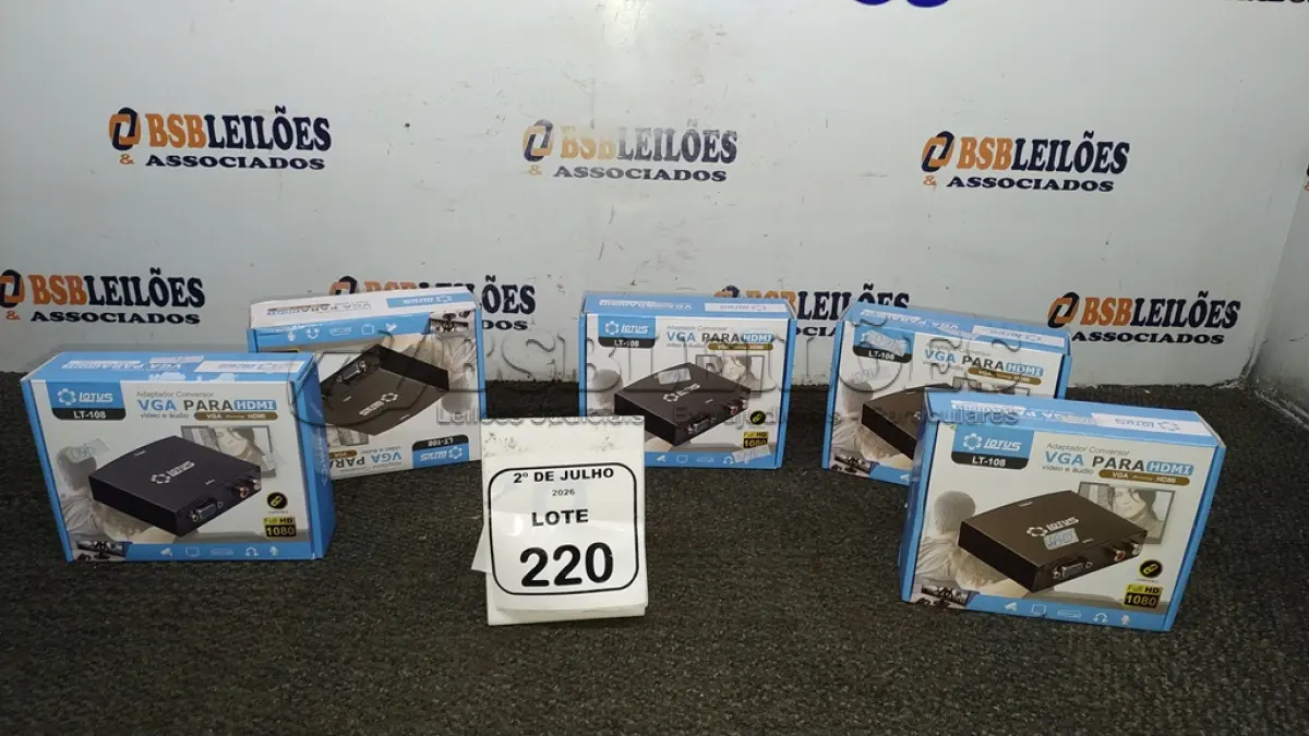 LOTE 220 - 05 ADAPTADORES CONVERSOR VGA PARA HDMI MARCA LOTUS. (NO ESTADO) ATENÇÃO! FAZER A VISITAÇÃO ANTES DE ARREMATAR, NÃO SABEMOS SE FUNCIONA, LEILÃO NÃO TEM GARANTIA E NEM DEVOLUÇÃO, SUJEITO A POSSÍVEIS AVARIAS VISÍVEIS/OCULTAS E/OU AUSÊNCIA DE COMPONENTES.