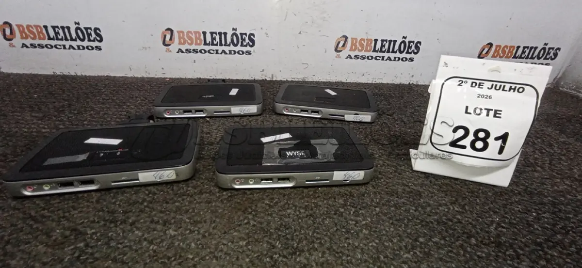 LOTE 281 - 04 MINIS COMPUTADORES TERMINAIS MARCA WYSE SEM FONTE. (NO ESTADO) ATENÇÃO! FAZER A VISITAÇÃO ANTES DE ARREMATAR, NÃO SABEMOS SE FUNCIONA, LEILÃO NÃO TEM GARANTIA E NEM DEVOLUÇÃO, SUJEITO A POSSÍVEIS AVARIAS VISÍVEIS/OCULTAS E/OU AUSÊNCIA DE COMPONENTES.