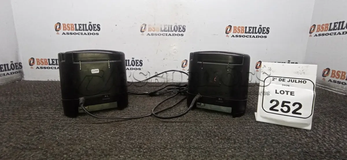 LOTE 252 - 02 IMPRESSORAS TÉRMICAS. (NO ESTADO) ATENÇÃO! FAZER A VISITAÇÃO ANTES DE ARREMATAR, NÃO SABEMOS SE FUNCIONA, LEILÃO NÃO TEM GARANTIA E NEM DEVOLUÇÃO, SUJEITO A POSSÍVEIS AVARIAS VISÍVEIS/OCULTAS E/OU AUSÊNCIA DE COMPONENTES.