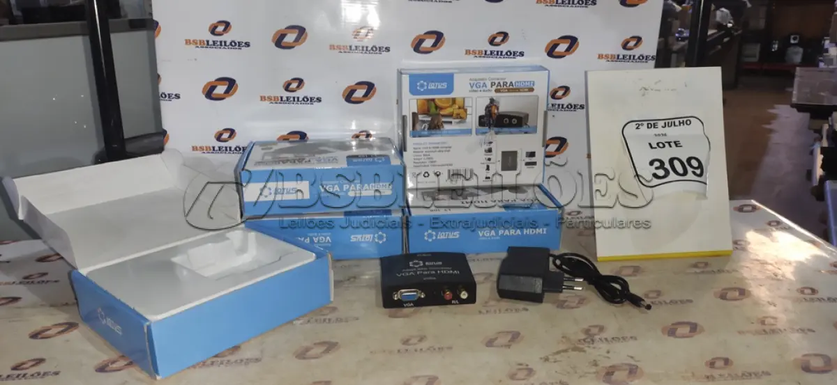 LOTE 309 - 05 ADAPTADORES CONVERSOR VGA PARA HDMI MARCA LOTUS. (NO ESTADO) ATENÇÃO! FAZER A VISITAÇÃO ANTES DE ARREMATAR, NÃO SABEMOS SE FUNCIONA, LEILÃO NÃO TEM GARANTIA E NEM DEVOLUÇÃO, SUJEITO A POSSÍVEIS AVARIAS VISÍVEIS/OCULTAS E/OU AUSÊNCIA DE COMPONENTES.
