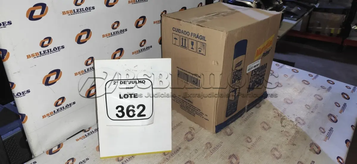 LOTE 362 - 12 LATAS DE ESPUMA EXPANSIVA DE POLIURETANO MP90 DE 500ML CADA MARCA MUNDIAL PRIME. (NO ESTADO) ATENÇÃO! FAZER A VISITAÇÃO ANTES DE ARREMATAR, NÃO SABEMOS SE FUNCIONA, LEILÃO NÃO TEM GARANTIA E NEM DEVOLUÇÃO, SUJEITO A POSSÍVEIS AVARIAS VISÍVEIS/OCULTAS E/OU AUSÊNCIA DE COMPONENTES.
