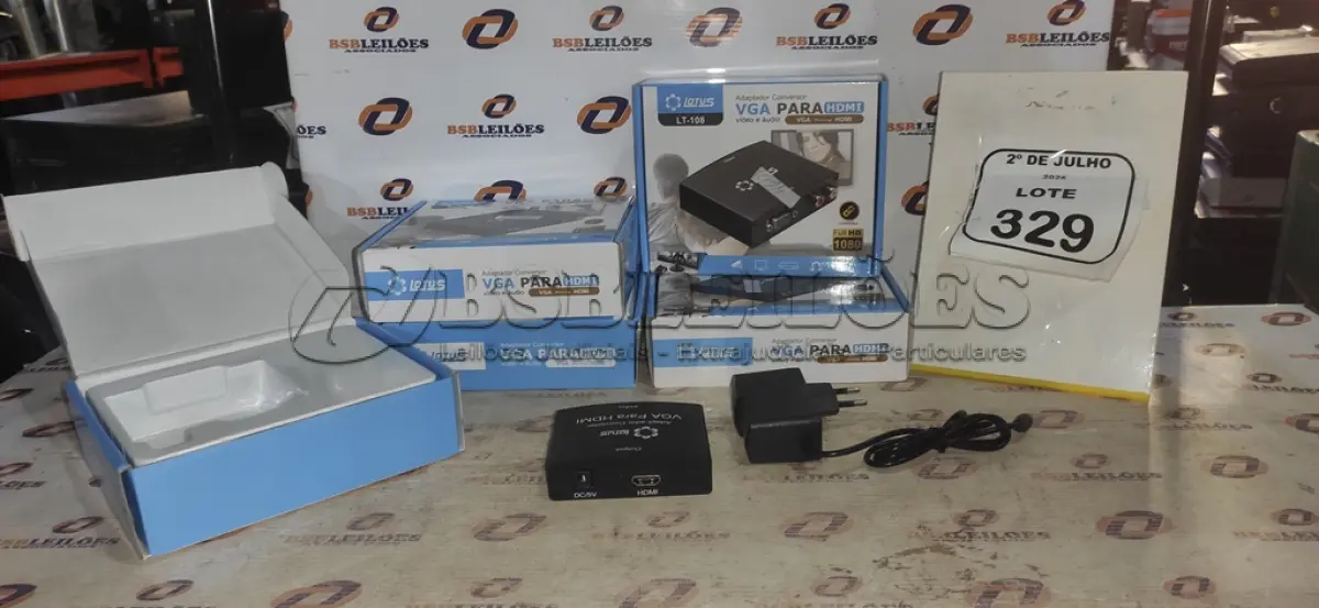 LOTE 329 - 05 ADAPTADORES CONVERSOR VGA PARA HDMI MARCA LOTUS. (NO ESTADO) ATENÇÃO! FAZER A VISITAÇÃO ANTES DE ARREMATAR, NÃO SABEMOS SE FUNCIONA, LEILÃO NÃO TEM GARANTIA E NEM DEVOLUÇÃO, SUJEITO A POSSÍVEIS AVARIAS VISÍVEIS/OCULTAS E/OU AUSÊNCIA DE COMPONENTES.