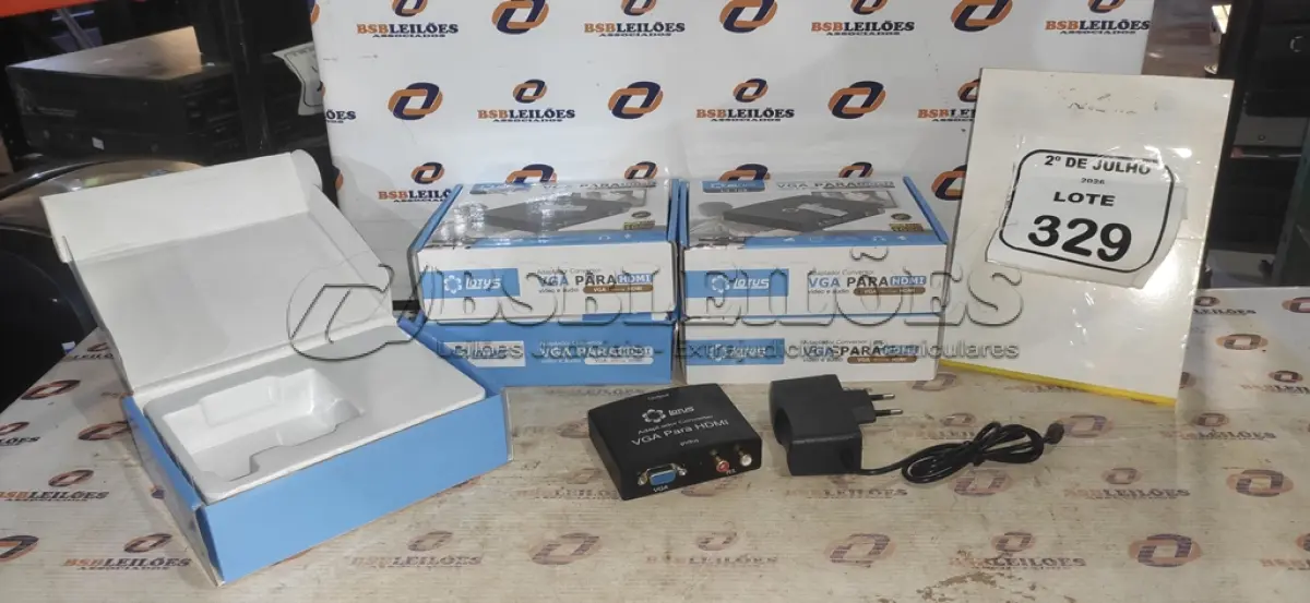 LOTE 329 - 05 ADAPTADORES CONVERSOR VGA PARA HDMI MARCA LOTUS. (NO ESTADO) ATENÇÃO! FAZER A VISITAÇÃO ANTES DE ARREMATAR, NÃO SABEMOS SE FUNCIONA, LEILÃO NÃO TEM GARANTIA E NEM DEVOLUÇÃO, SUJEITO A POSSÍVEIS AVARIAS VISÍVEIS/OCULTAS E/OU AUSÊNCIA DE COMPONENTES.