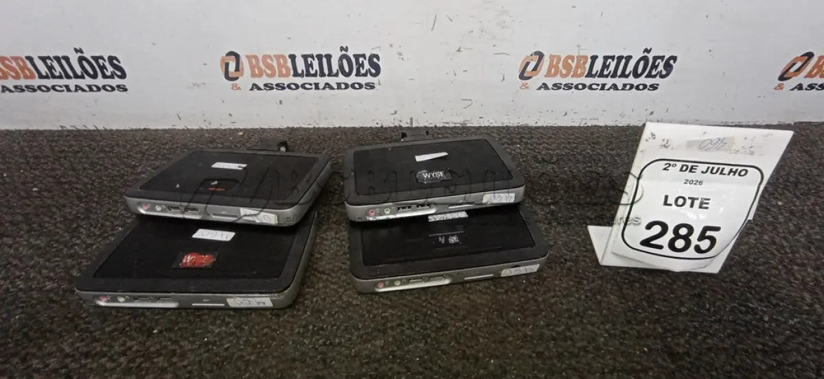 LOTE 285 - 04 MINIS COMPUTADORES TERMINAIS MARCA WYSE SEM FONTE. (NO ESTADO) ATENÇÃO! FAZER A VISITAÇÃO ANTES DE ARREMATAR, NÃO SABEMOS SE FUNCIONA, LEILÃO NÃO TEM GARANTIA E NEM DEVOLUÇÃO, SUJEITO A POSSÍVEIS AVARIAS VISÍVEIS/OCULTAS E/OU AUSÊNCIA DE COMPONENTES.
