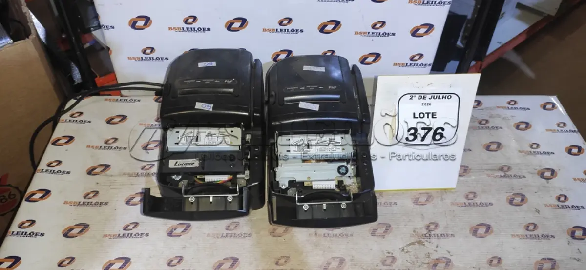 LOTE 376 - 02 IMPRESSORAS TÉRMICAS. (NO ESTADO) ATENÇÃO! FAZER A VISITAÇÃO ANTES DE ARREMATAR, NÃO SABEMOS SE FUNCIONA, LEILÃO NÃO TEM GARANTIA E NEM DEVOLUÇÃO, SUJEITO A POSSÍVEIS AVARIAS VISÍVEIS/OCULTAS E/OU AUSÊNCIA DE COMPONENTES.